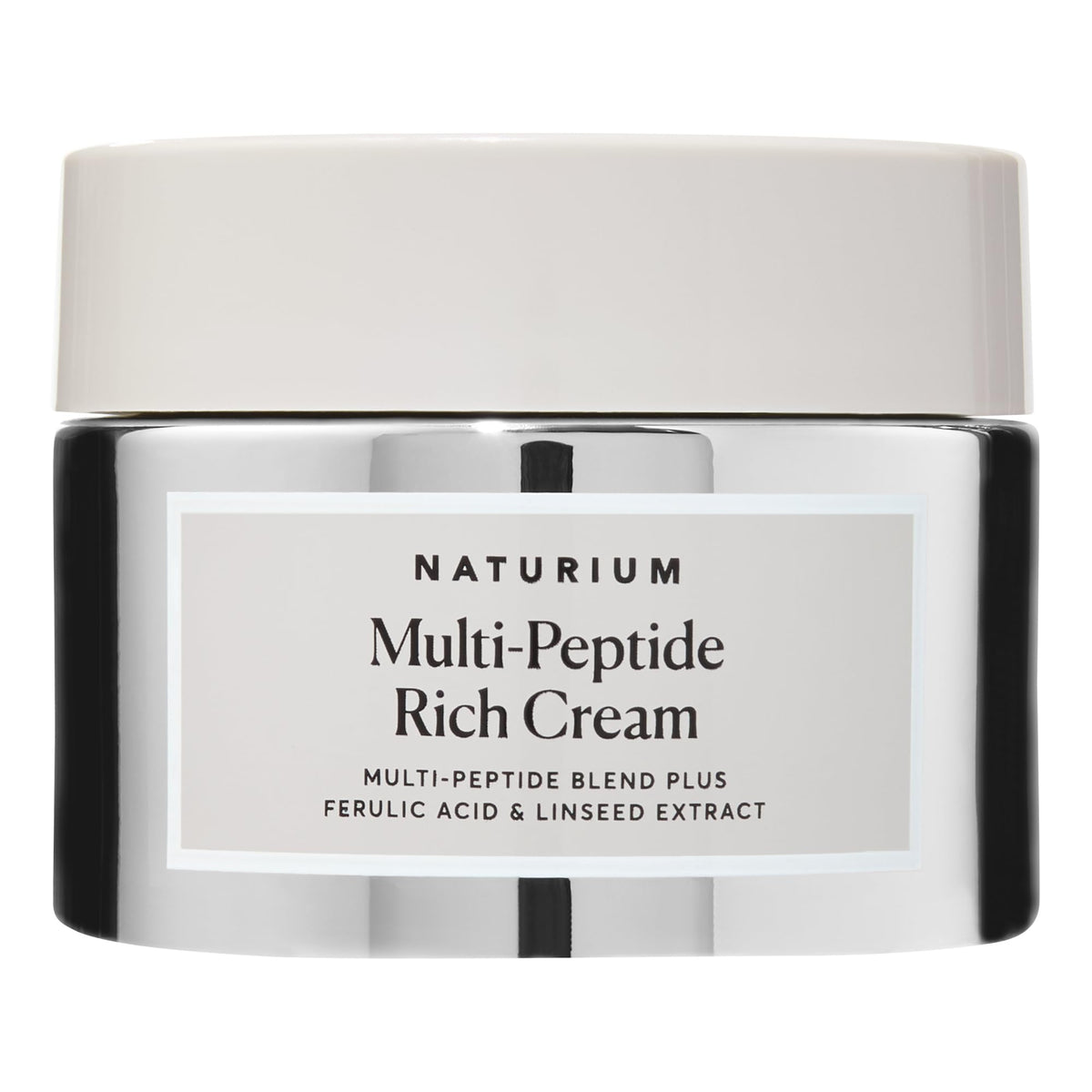 Naturium Multi-Peptide Rich Cream jar close-up showing rich hydration texture.