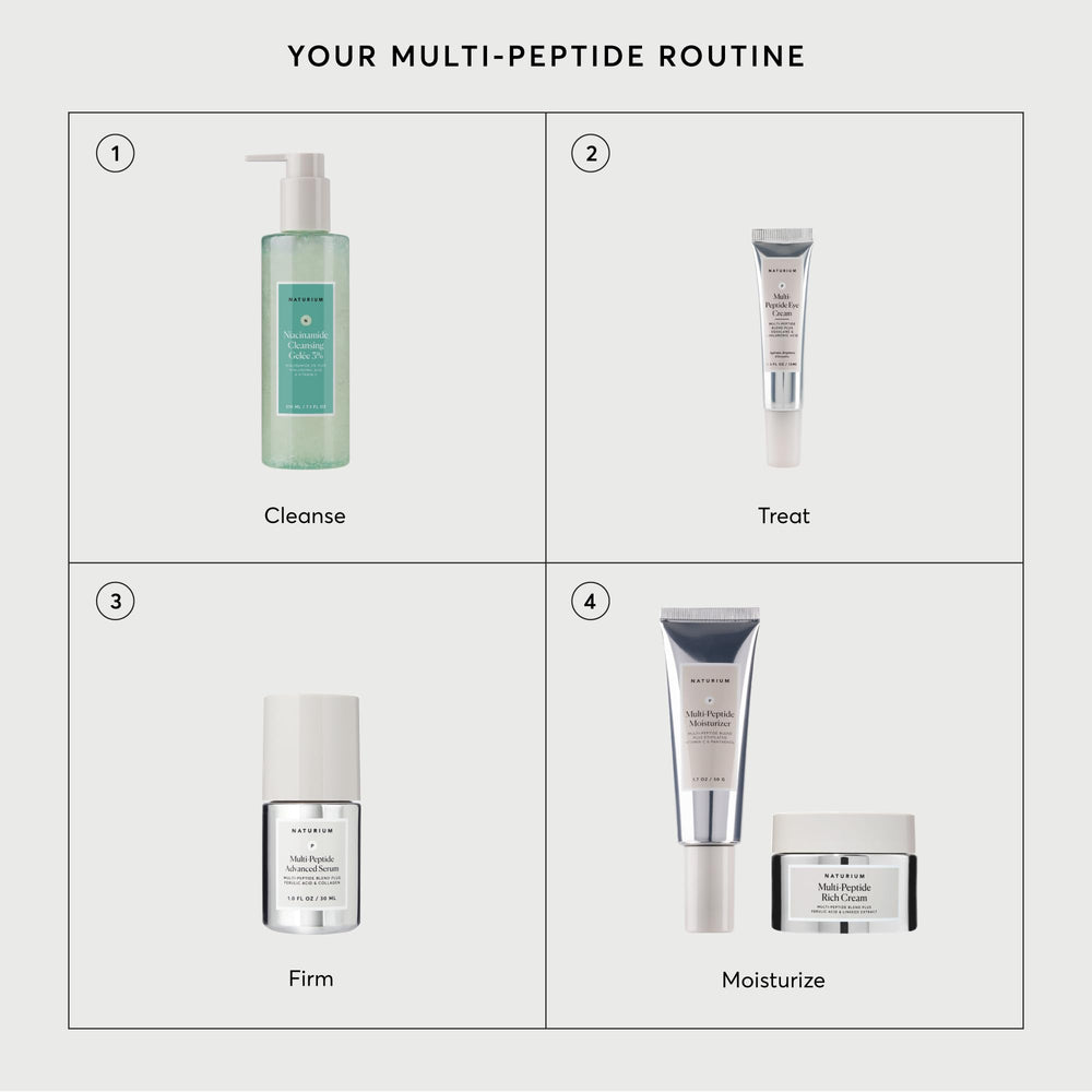 pH balanced Naturium Multi-Peptide Rich Cream formula details on label.