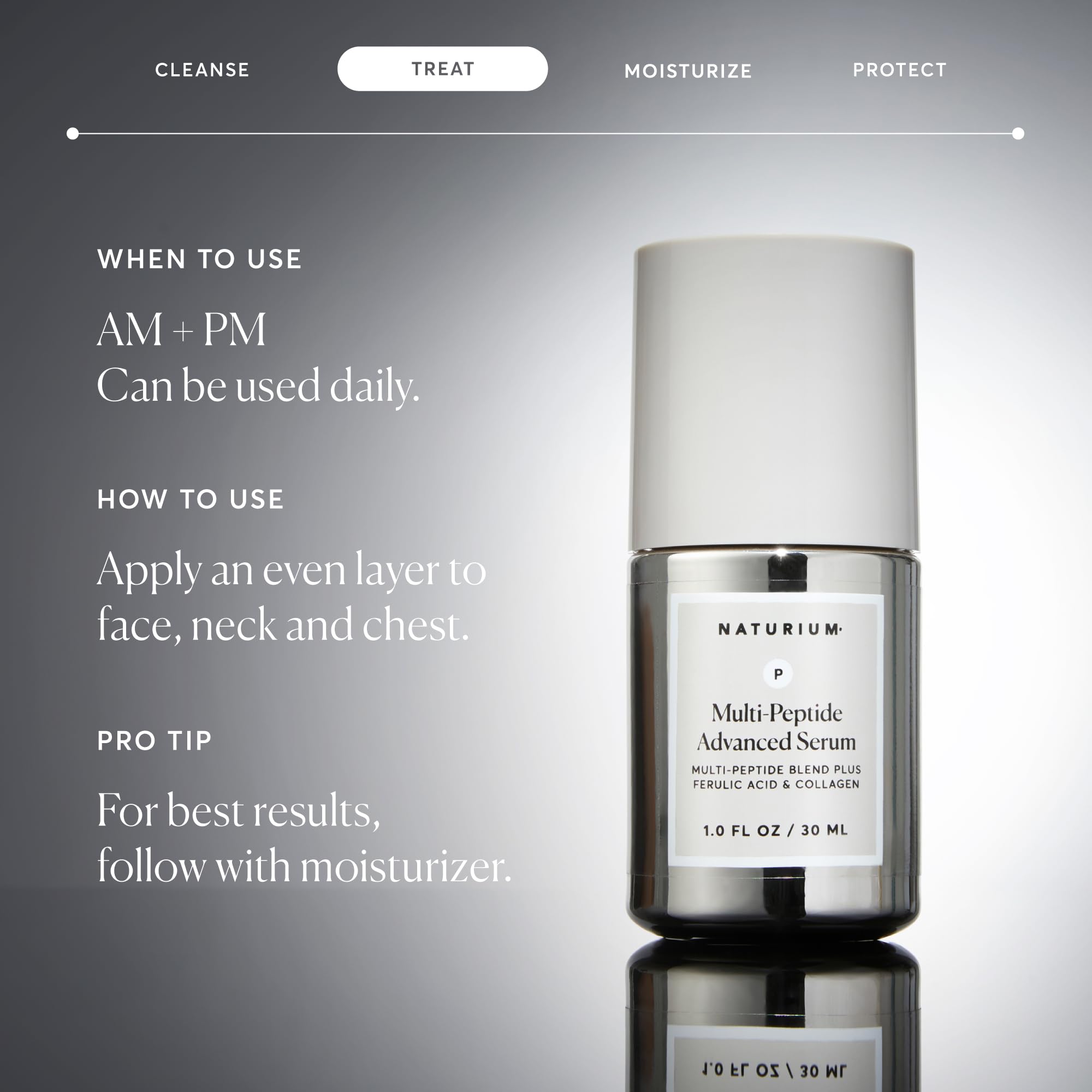 Naturium Multi-Peptide Serum close-up of ferulic acid ingredients