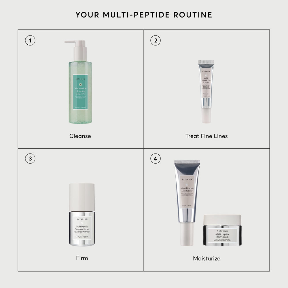 Naturium Multi-Peptide Serum close-up of peptide blend on label