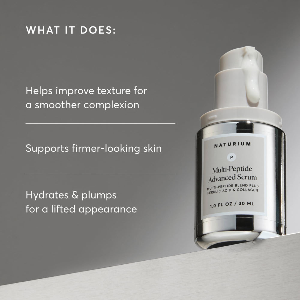 Naturium Multi-Peptide Serum texture close-up showing smooth skin finish