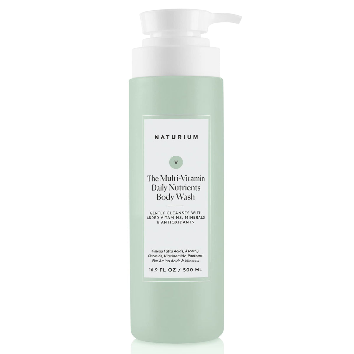Naturium multi-vitamin daily nutrients body wash bottle showing hydrating formula for everyday use