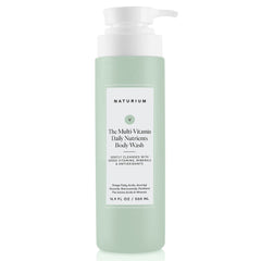 Naturium multi-vitamin daily nutrients body wash bottle showing hydrating formula for everyday use