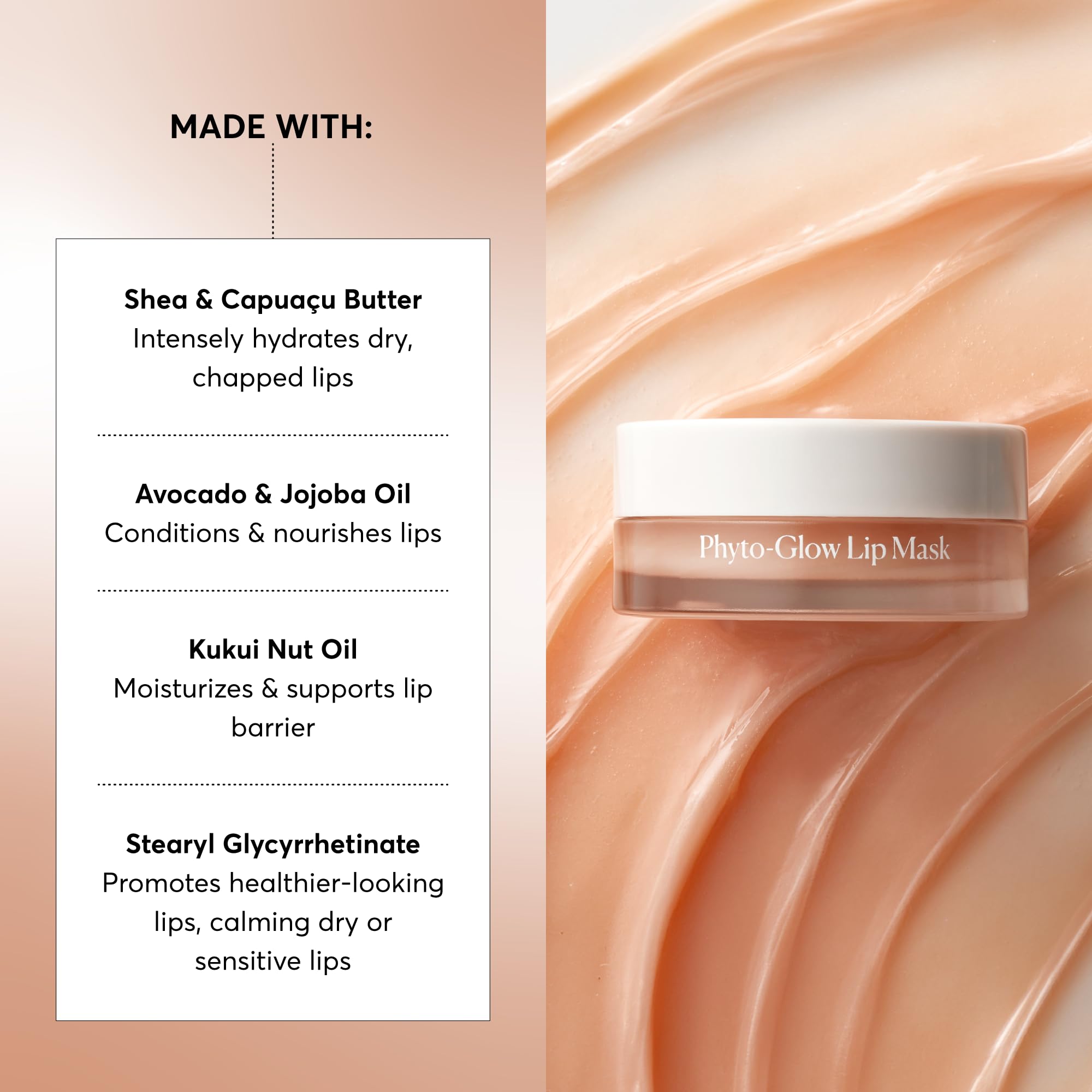 Naturium Phyto-Glow Lip Mask containing avocado oil for nourishment