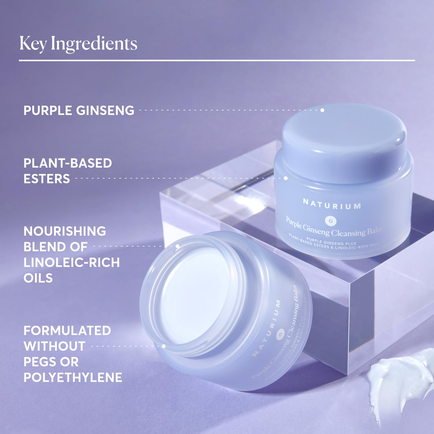 Naturium Purple Ginseng Cleansing Balm with plant-based oils for nourishment