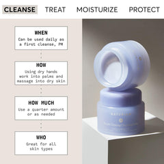 Naturium Purple Ginseng Cleansing Balm texture close-up showing sorbet-like formula