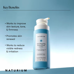 Naturium retinol body lotion being applied on arm for smooth coverage.