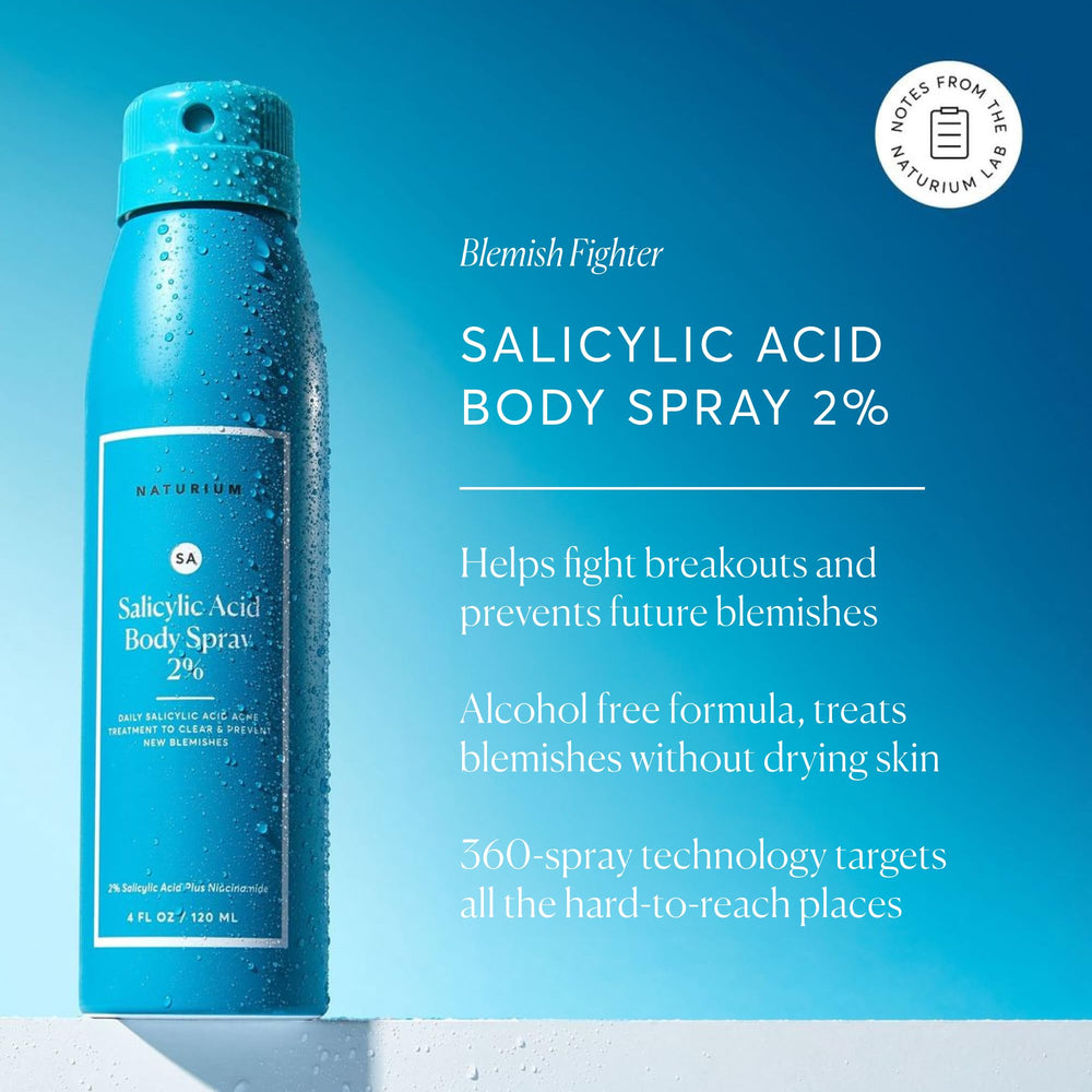 Naturium Salicylic Acid Body Spray with Niacinamide on blemish-prone areas