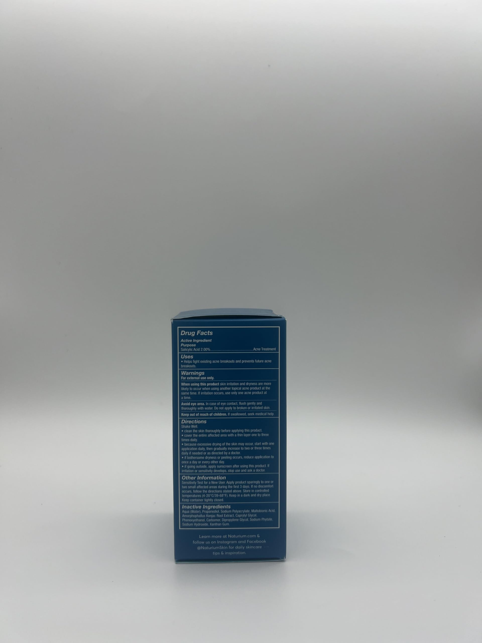 Naturium Salicylic Acid Serum texture close-up showing light, non-drying formula for daily use.
