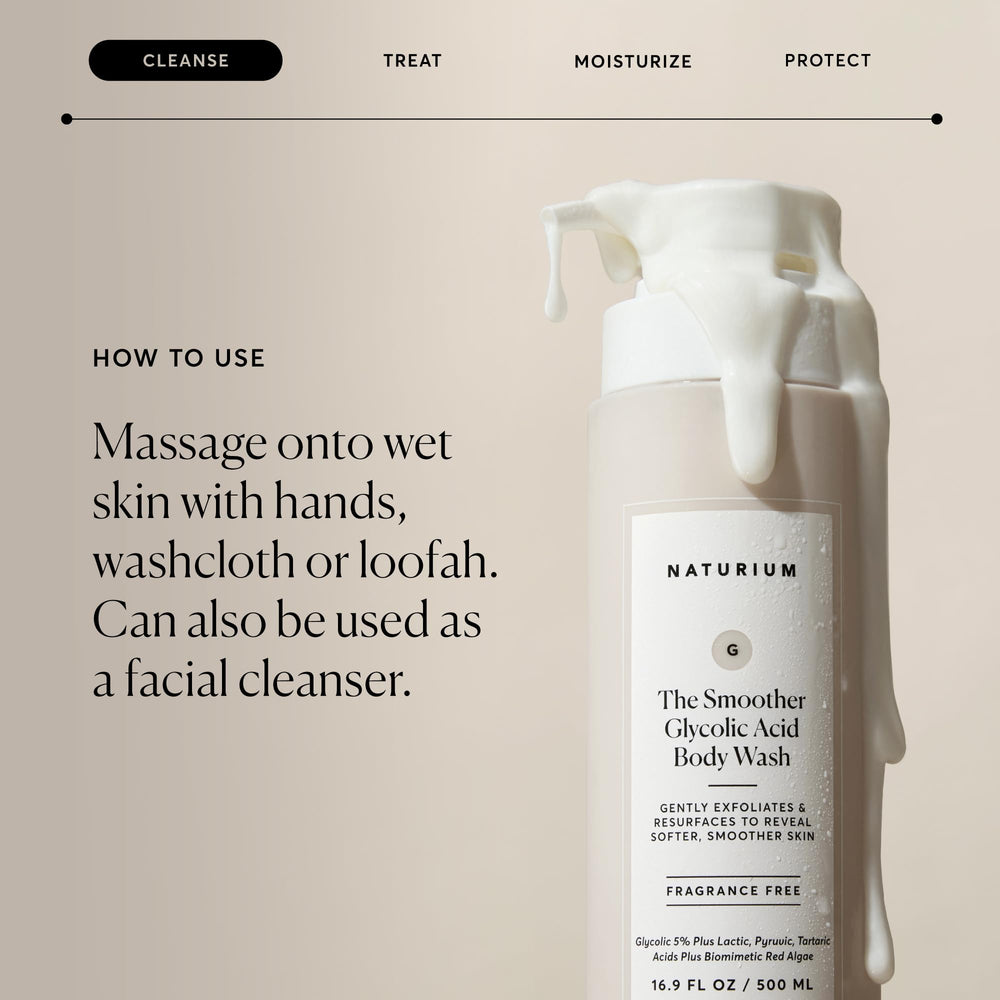 Naturium The Smoother AHA blend ingredients panel indicates exfoliating action