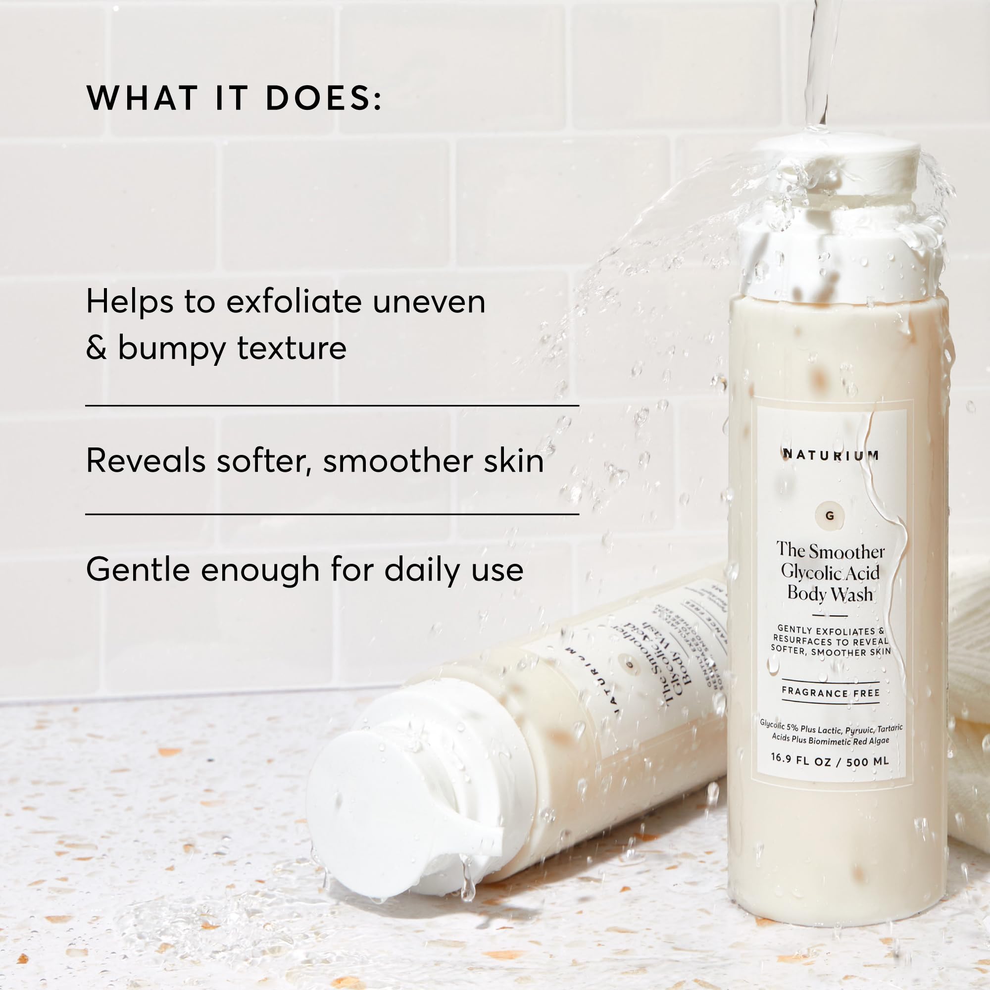 Naturium The Smoother front label highlights balanced pH and cleansing benefits