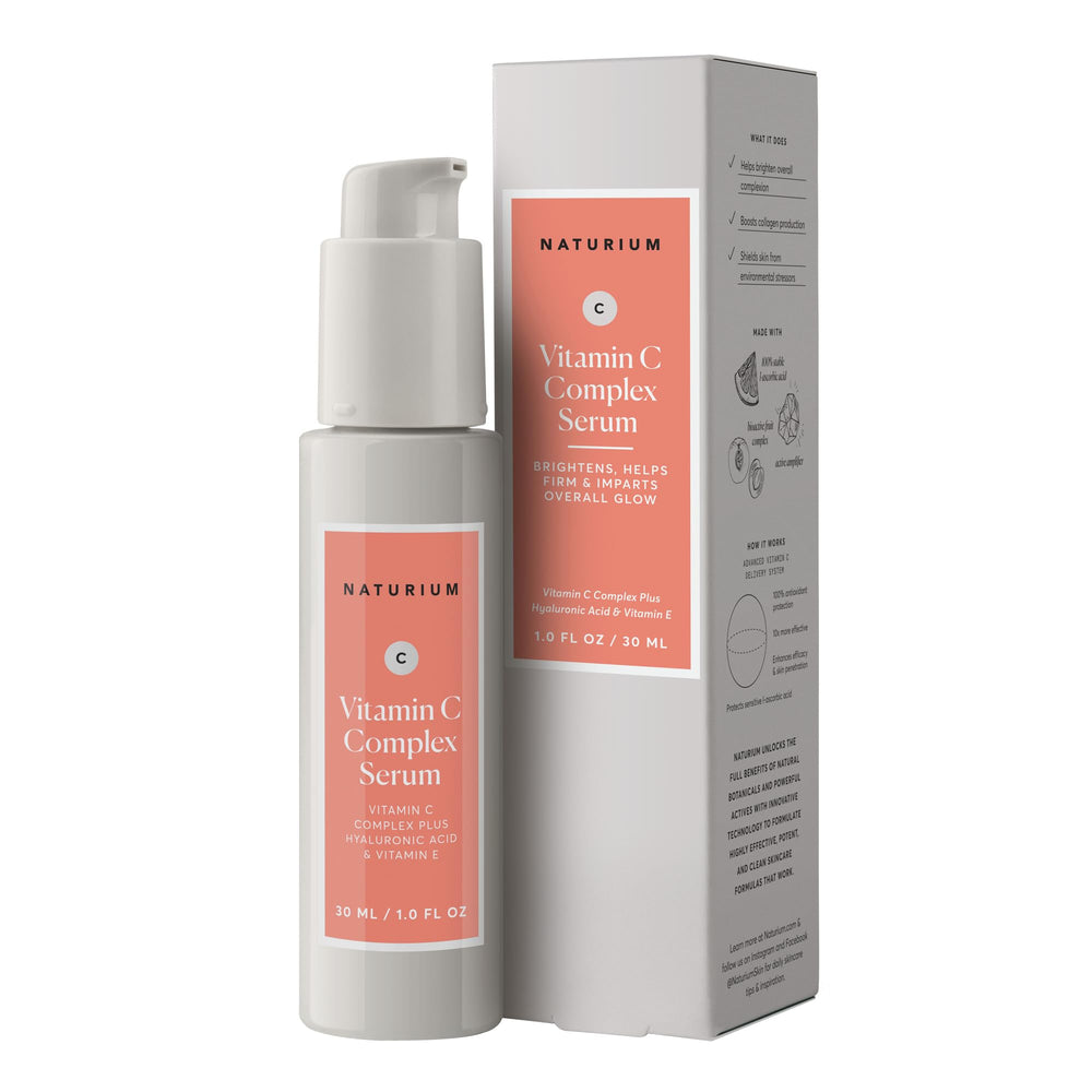 Naturium Vitamin C Complex Serum bottle highlights hydration and brightness potential