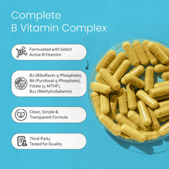 Close-up of NaturaLife Labs label highlighting active B vitamin forms.