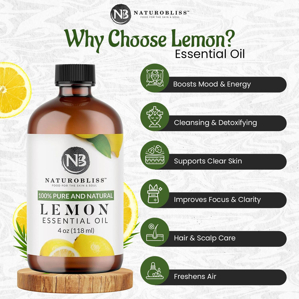 NaturoBliss lemon oil dropper enables precise measurement and waste-free use.