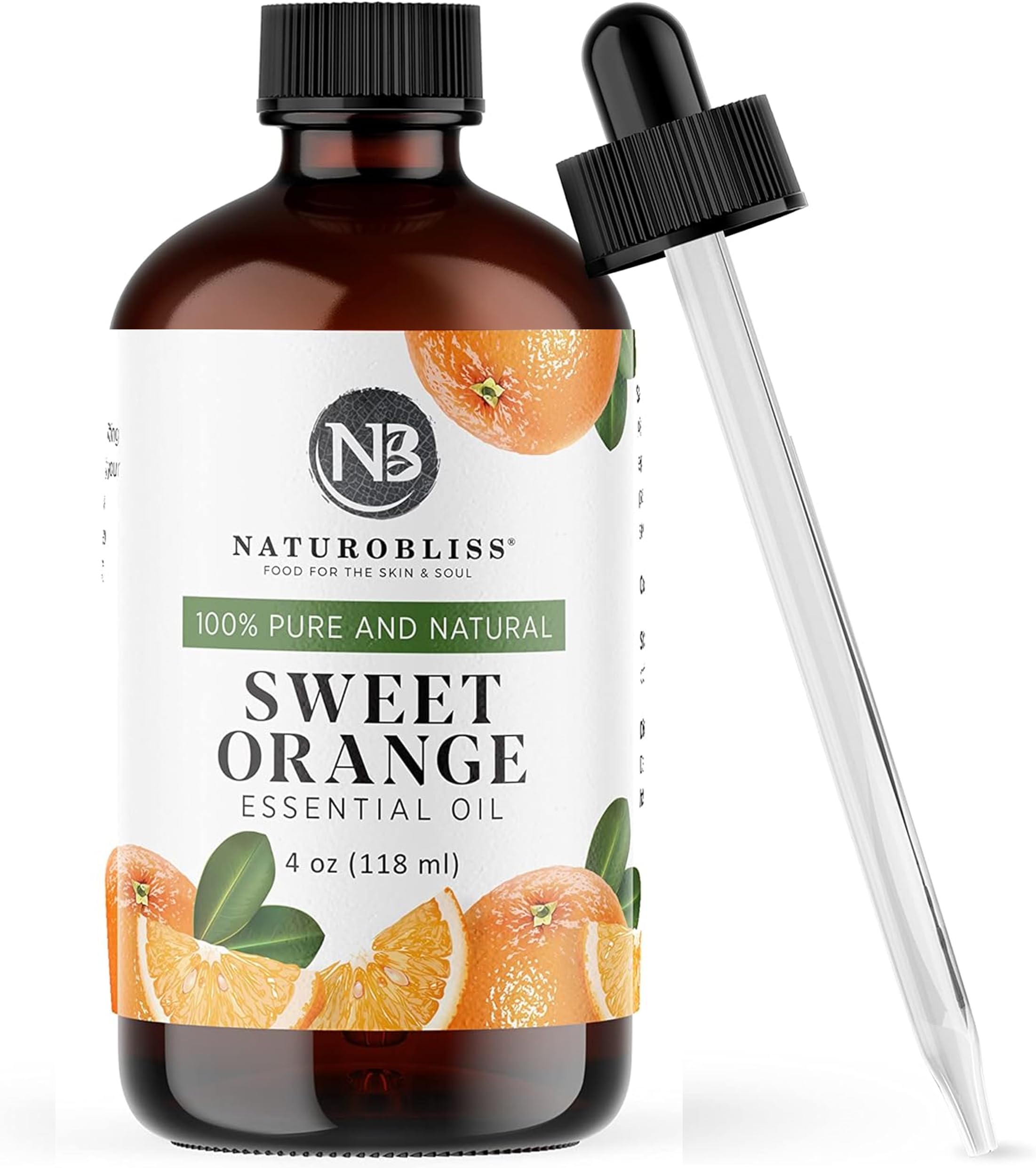 NaturoBliss Sweet Orange Oil bottle close-up for aromatherapy sessions