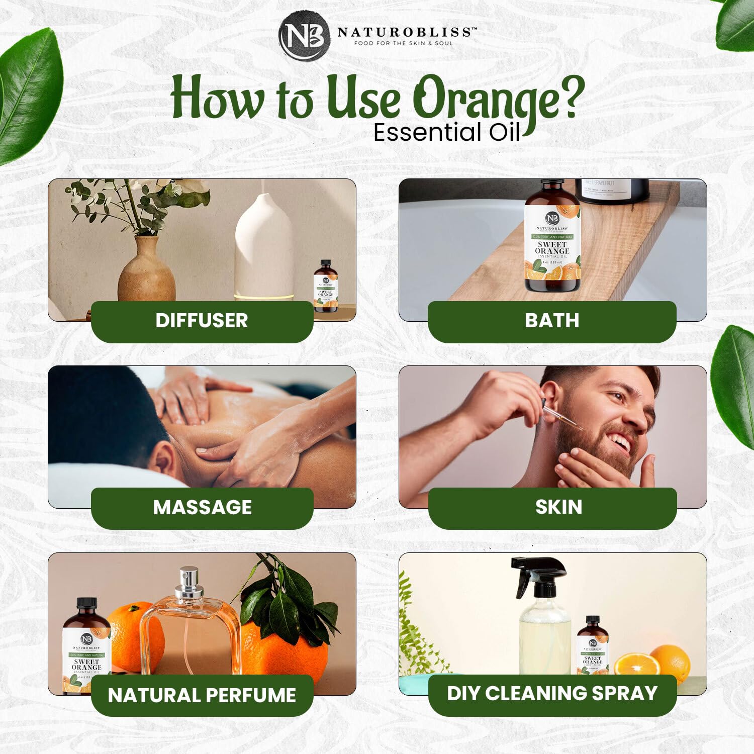 NaturoBliss Sweet Orange Oil diffuser use for fresh scent