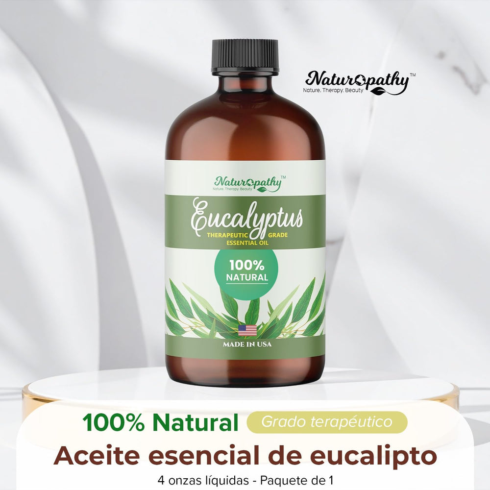 NATUROPATHY Eucalyptus essential oil dropper ready to dispense calming drops.