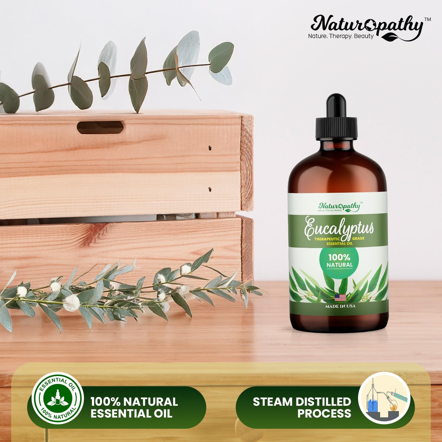 NATUROPATHY Eucalyptus oil massage application demonstrating soothing touch.