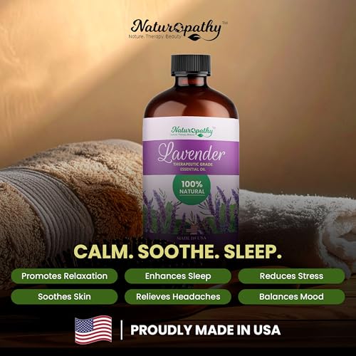 Naturopathy lavender oil with basil and bergamot scent blending.