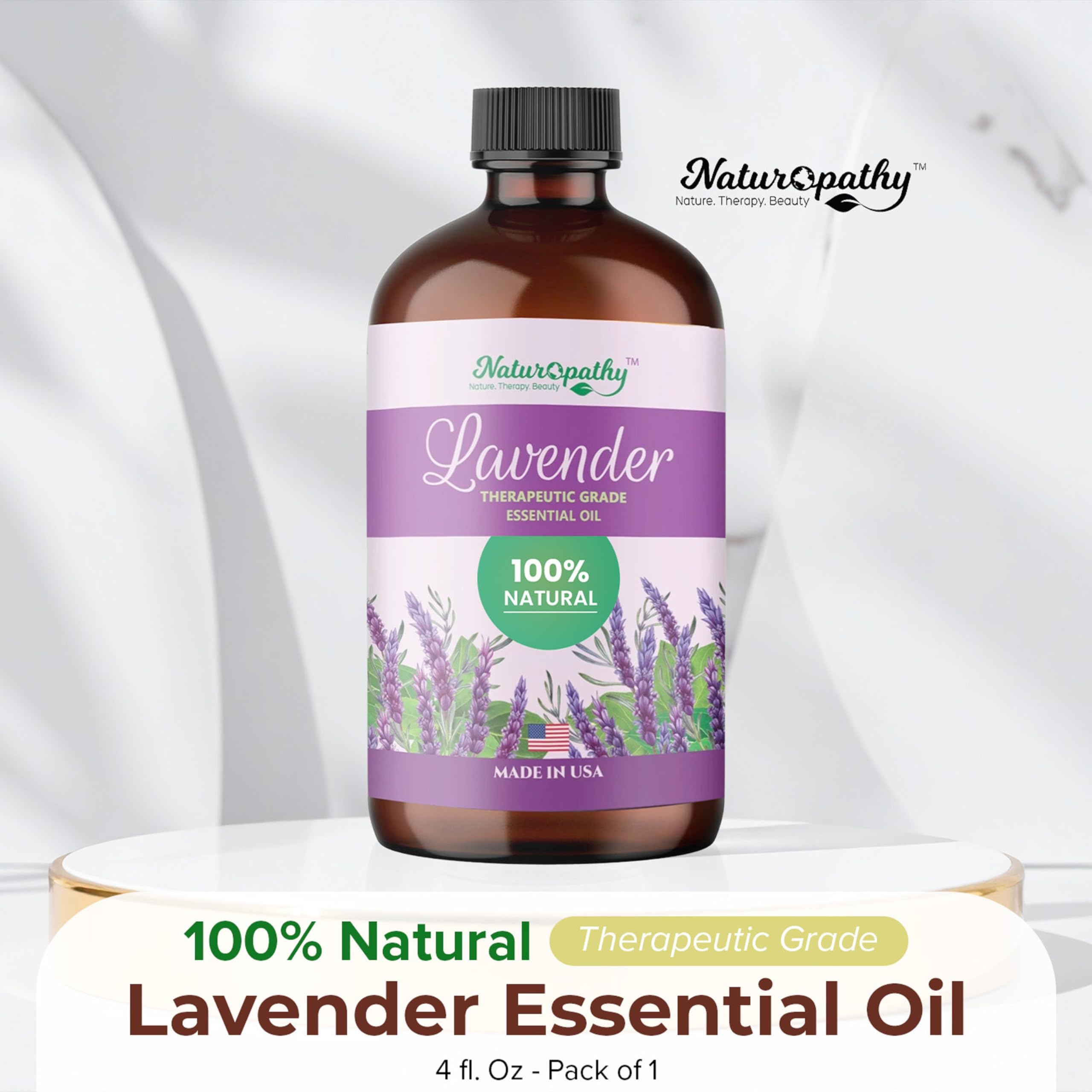 Naturopathy lavender oil dropper close-up for precise, mess-free dosing.