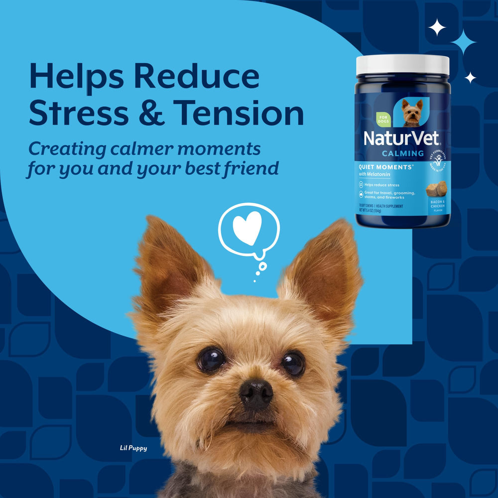 NaturVet Quiet Moments bacon flavor image highlighting tasty calming option