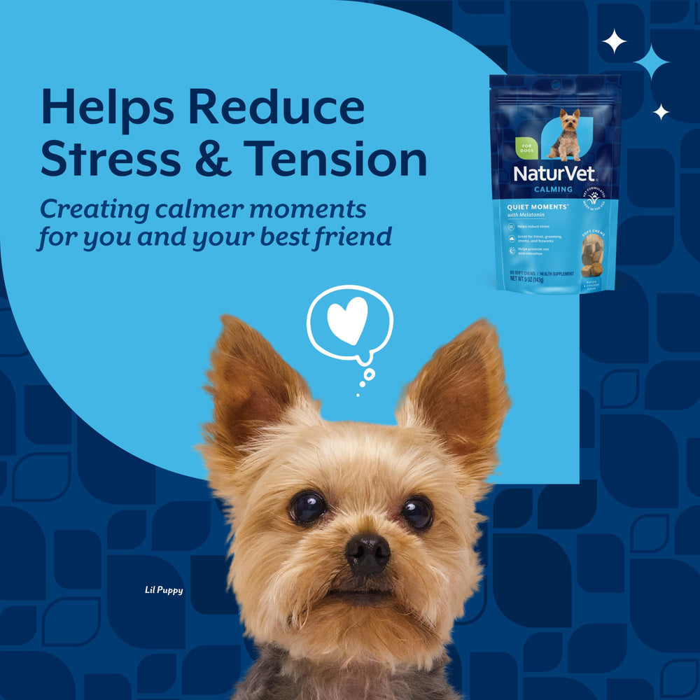 NaturVet Quiet Moments soft chews bacon-chicken flavor for calm support