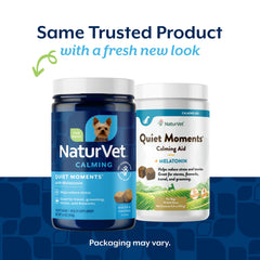 NaturVet Quiet Moments soft chews closeup with bacon and chicken flavors for easy administration