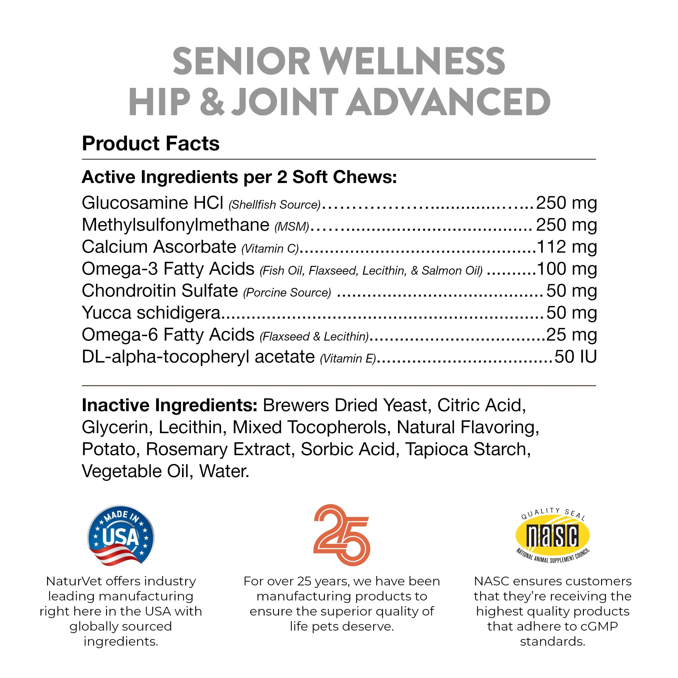 NaturVet Senior Wellness – formulation avancée pour animaux seniors.