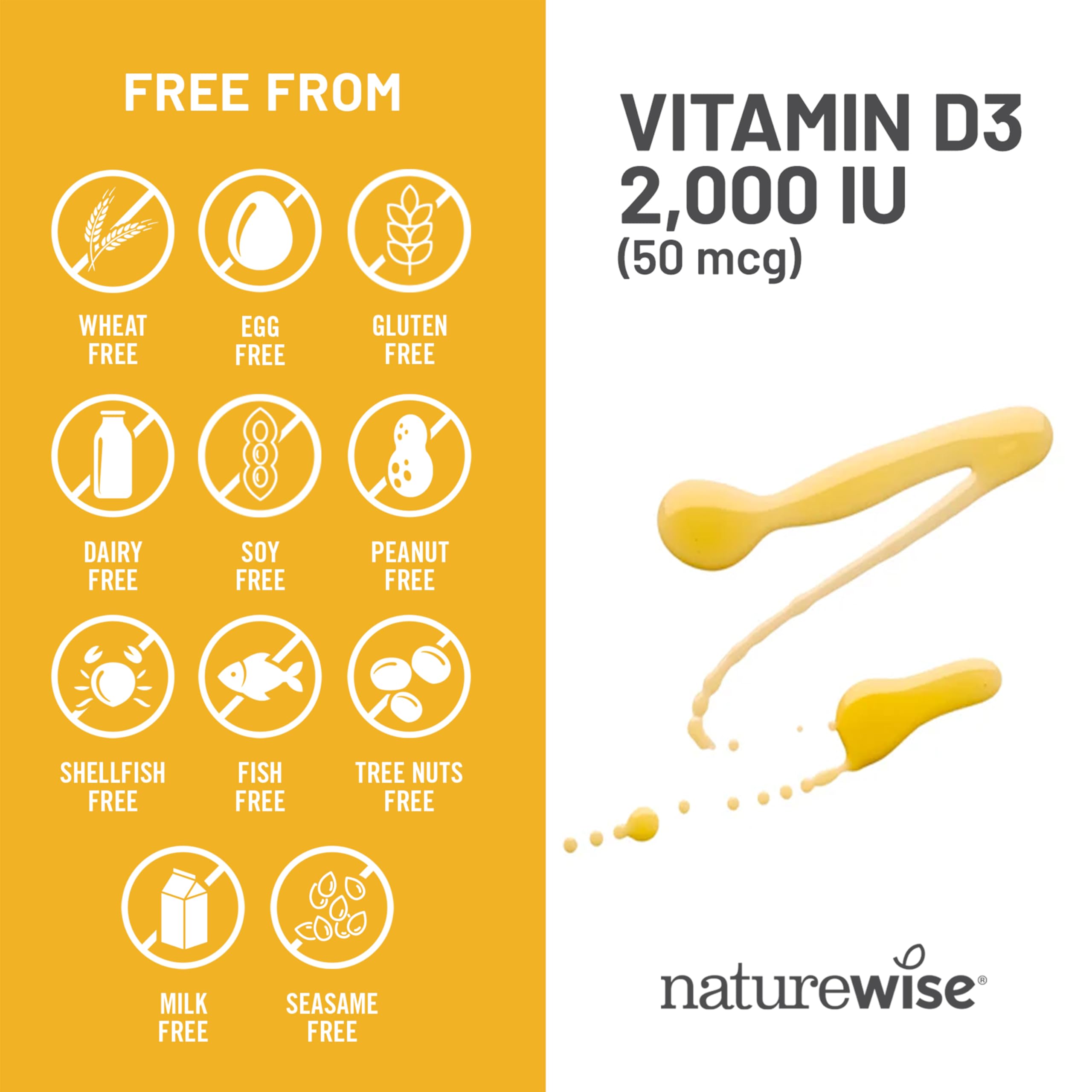 NatureWise Vitamin D3 supports immune function, bones, and muscle health.