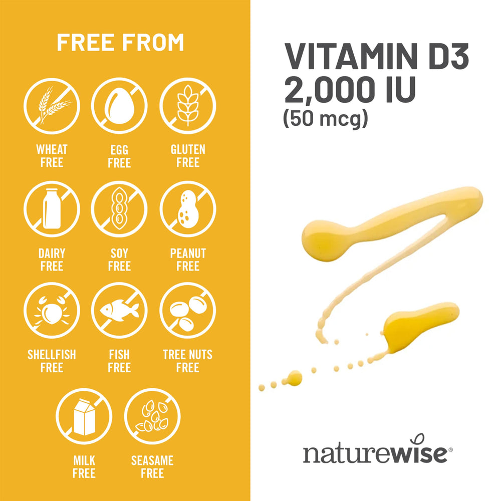 NatureWise Vitamin D3 supports immune function, bones, and muscle health.