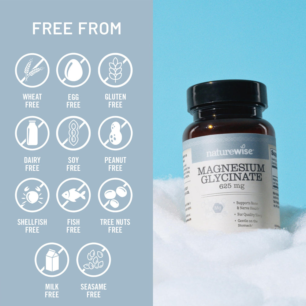 USA-made NatureWise Magnesium Glycinate packaging in a cGMP facility.