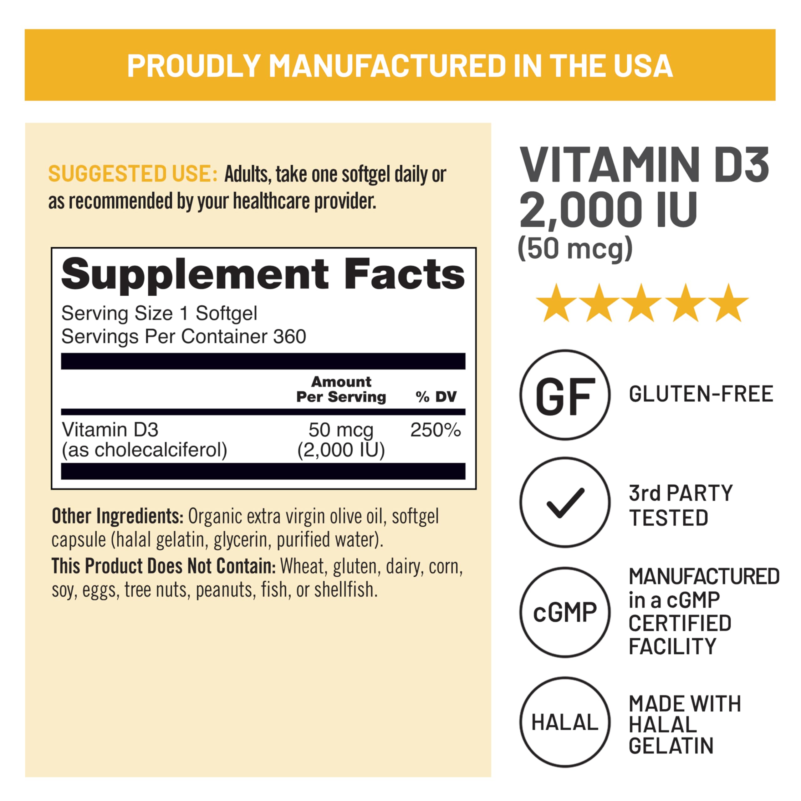 Third-party tested NatureWise Vitamin D3 for purity and potency.