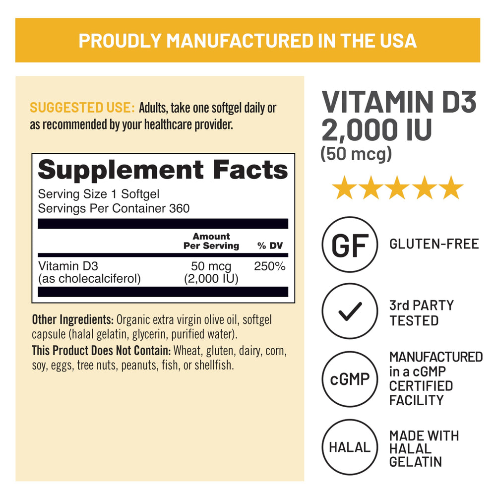 Third-party tested NatureWise Vitamin D3 for purity and potency.