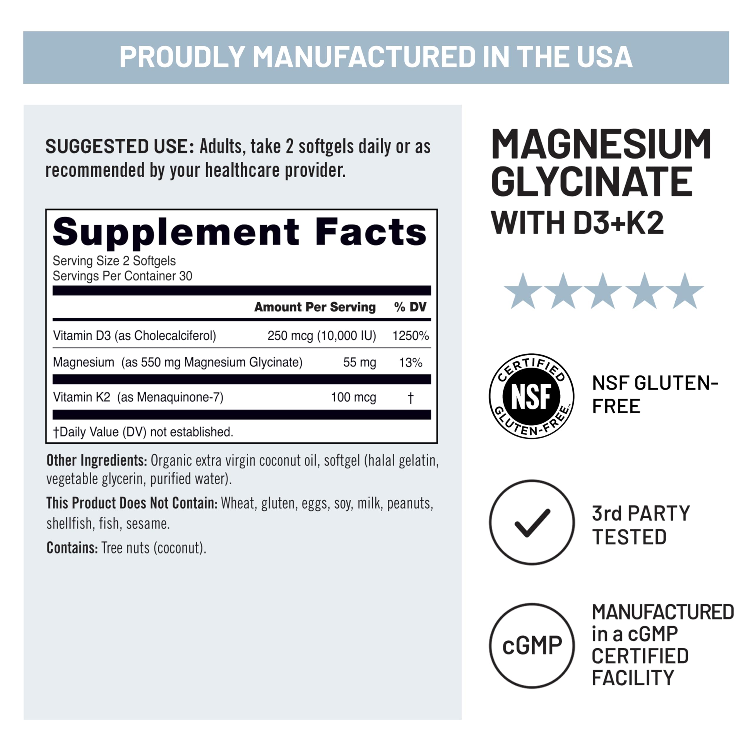 NatureWise USA manufactured facility seal signals rigorous quality standards.