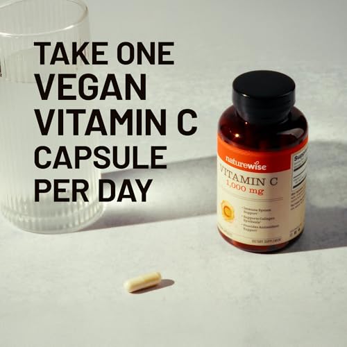 NatureWise Vitamin C 1000mg non-GMO formulation highlighted on label.