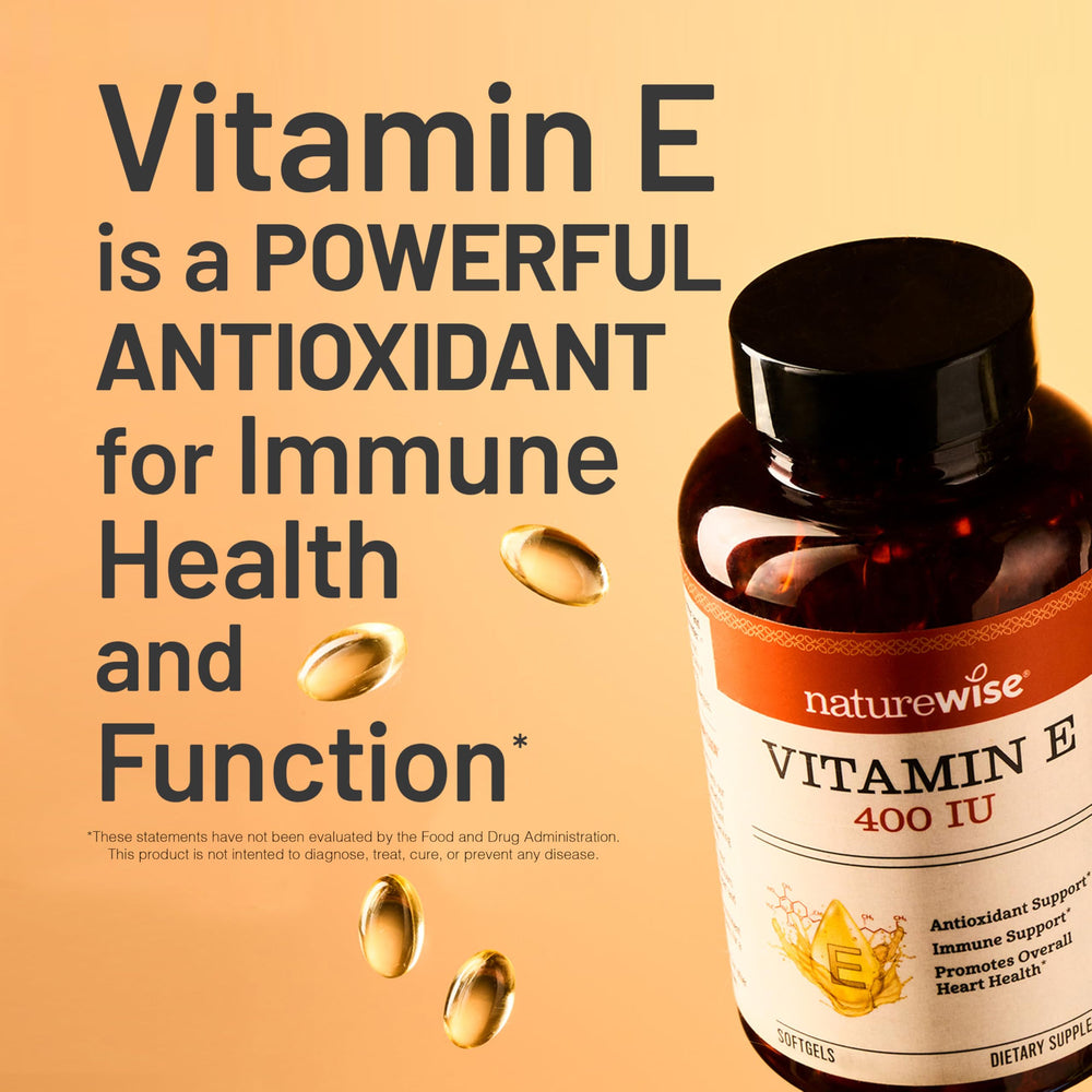 NatureWise Vitamin E softgels with nuts and avocado for absorption