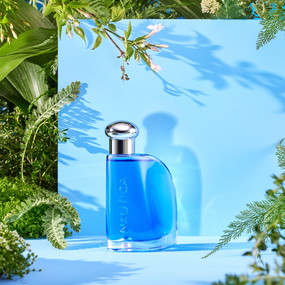 Nautica Blue label design evokes oceanic adventure and confidence.
