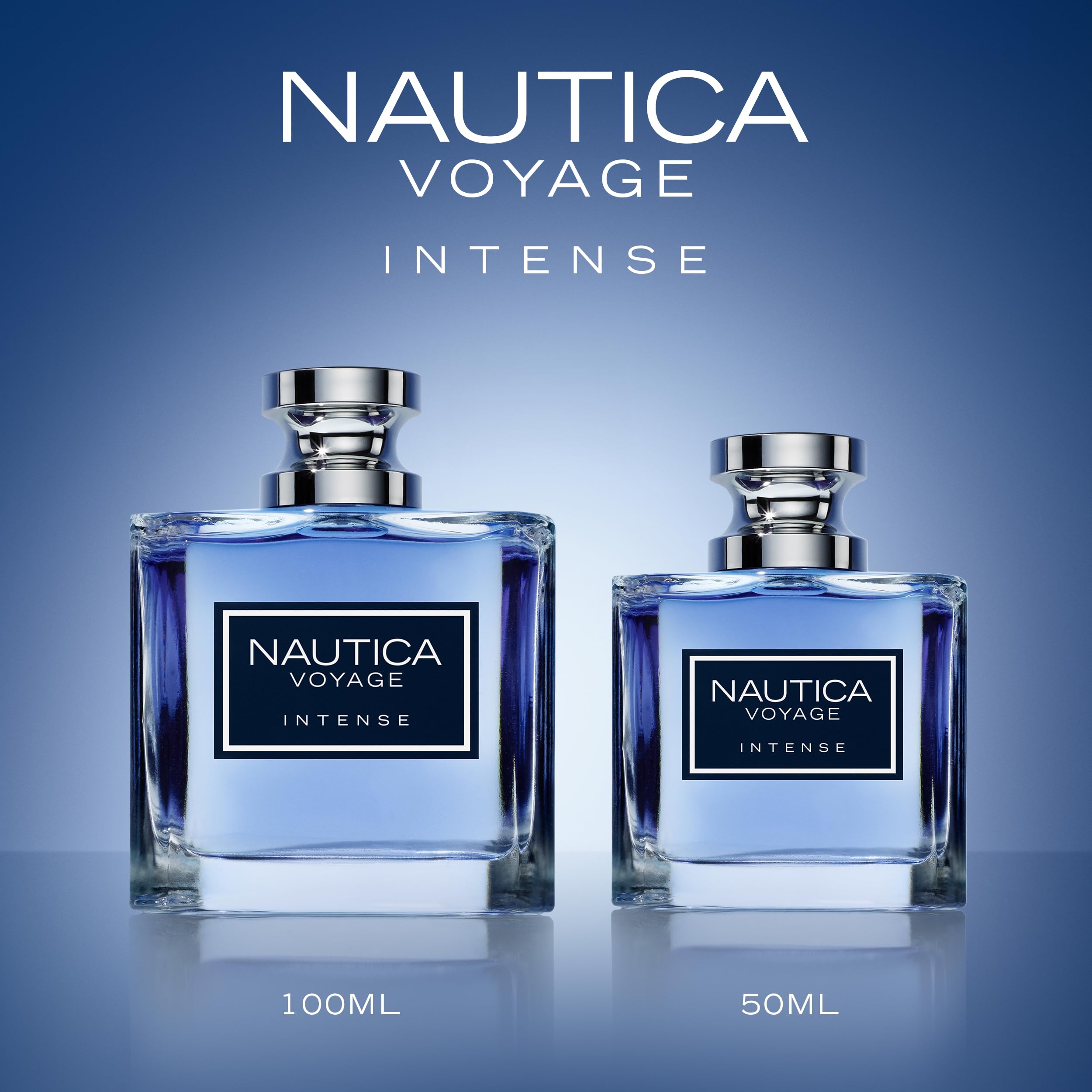 Nautica Voyage Intense cap off for easy application.