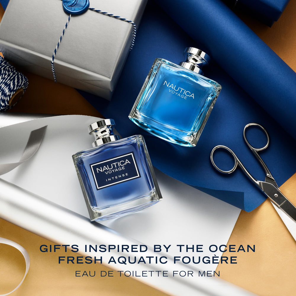 Nautica Voyage Intense on retail shelf display.