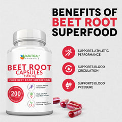 Digestive health scene with Nautical Elements Beet Root Capsules highlighting fiber-rich formula