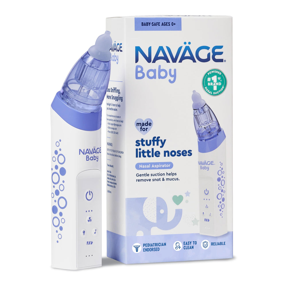 Navage Baby nasal aspirator top view showing compact design for easy handling