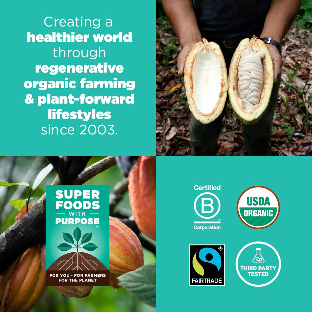 Navitas Organics cacao nibs used in baked goods for rich unsweetened chocolate flavor