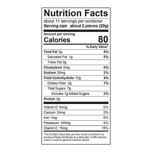 Nutrition label on Navitas bites highlighting organic and non-GMO ingredients
