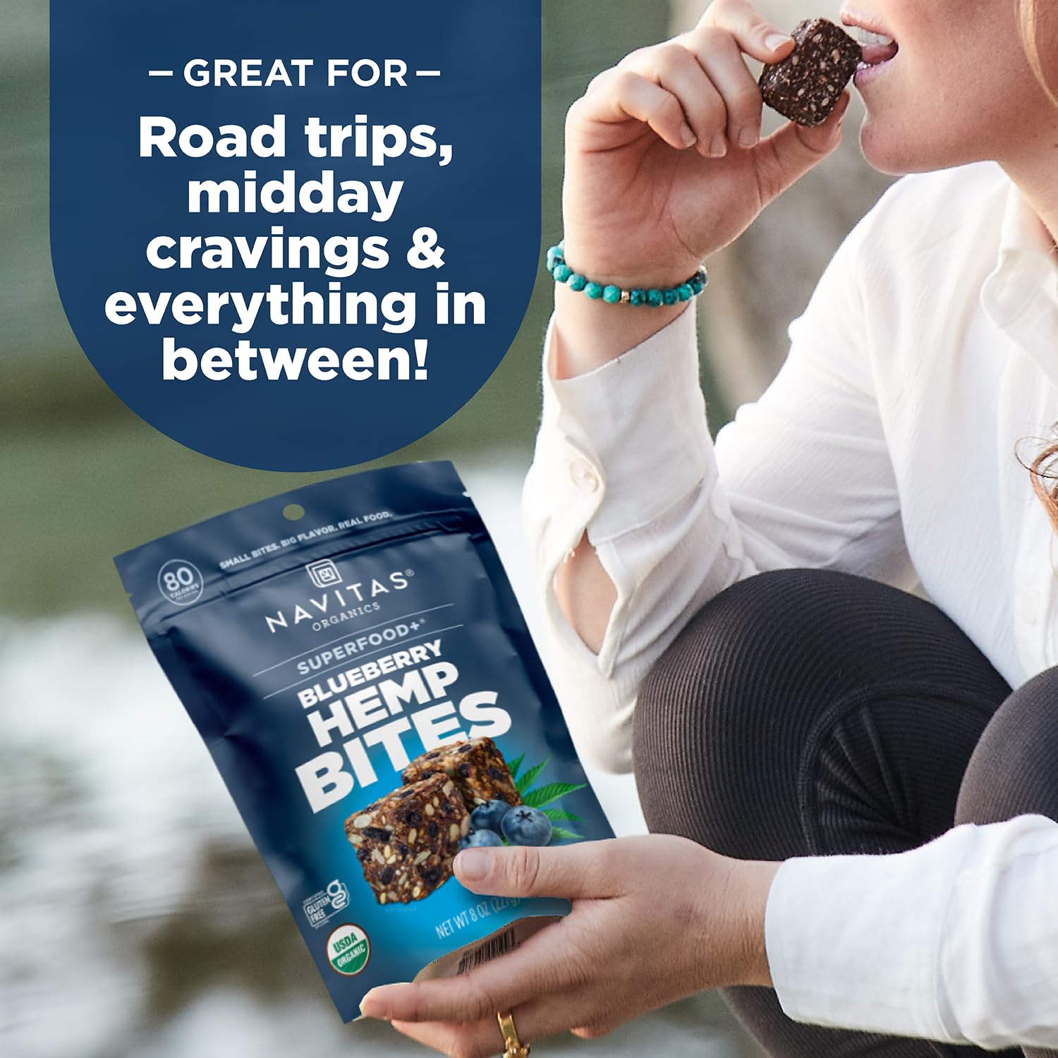 Minimal processing and premium superfoods in Navitas Power Snacks.