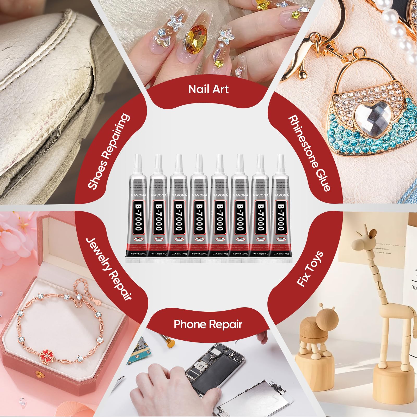 Navona B7000 supports rhinestone and crystal jewelry making with clarity.