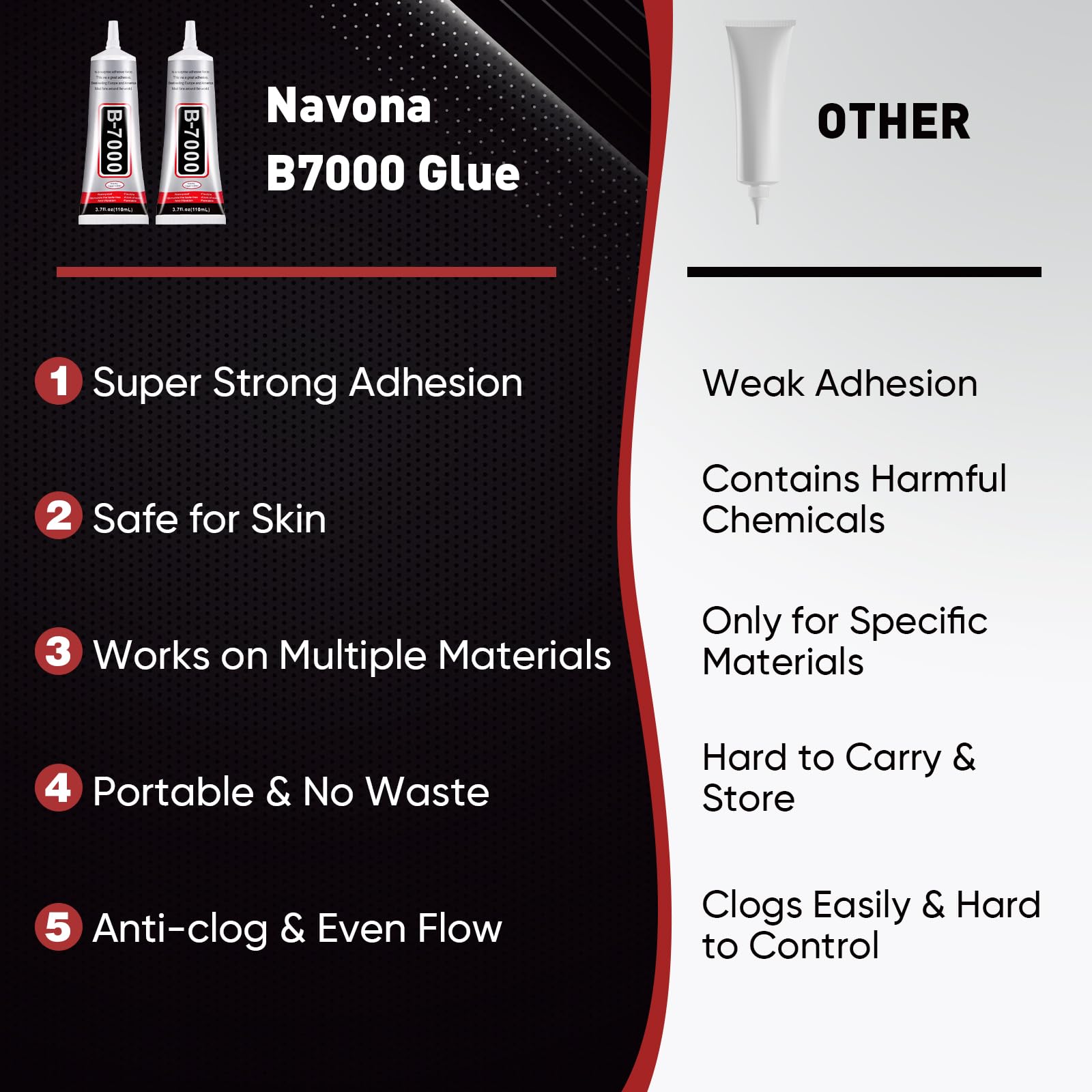Navona B7000 glue for nail art and rhinestone applications.