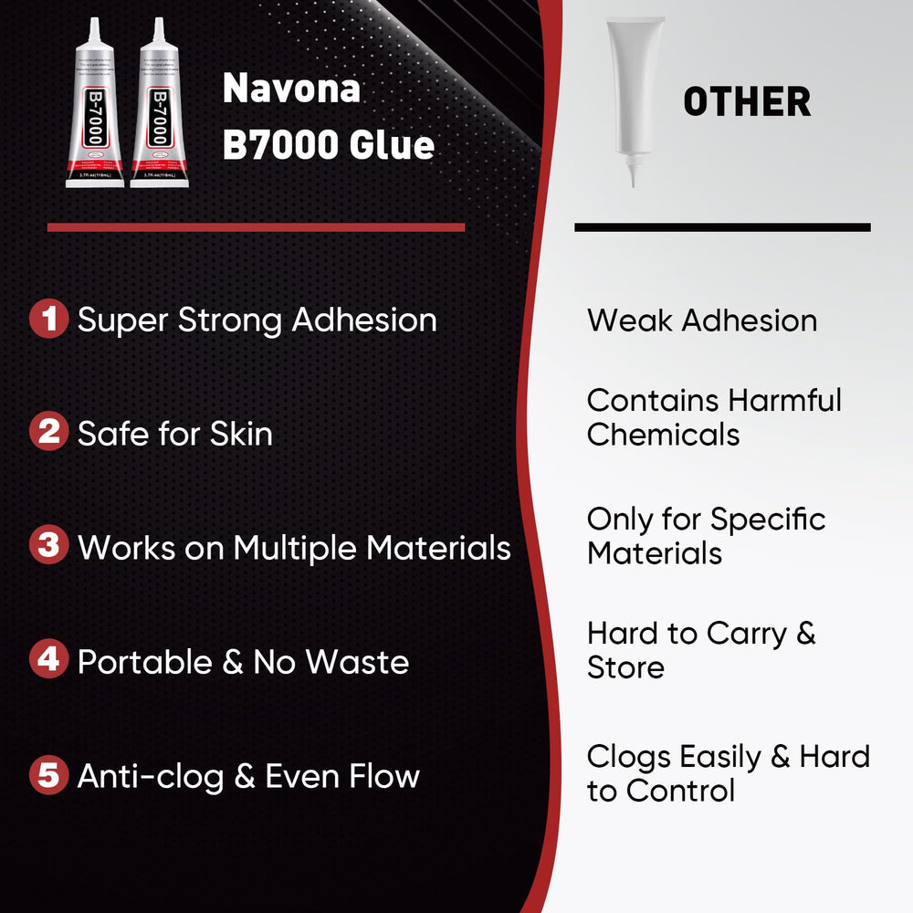 Navona B7000 glue for nail art and rhinestone applications.