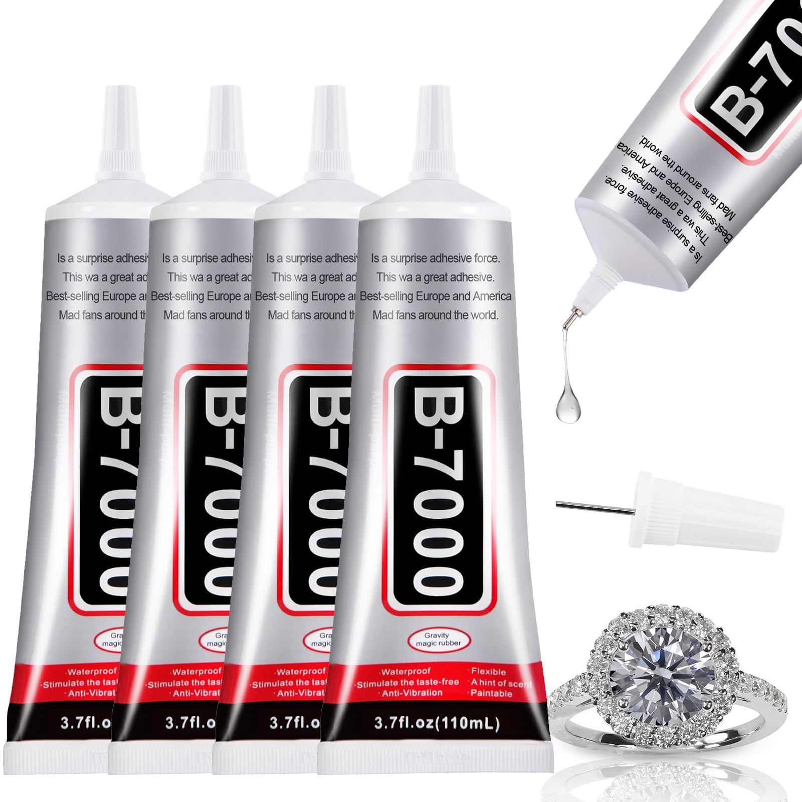 Navona B7000 glue with precision tip for precise rhinestone placement.