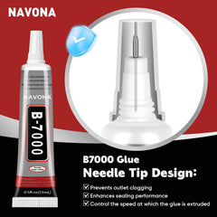 Navona B7000 glue is waterproof and highly elastic for durable bonds.
