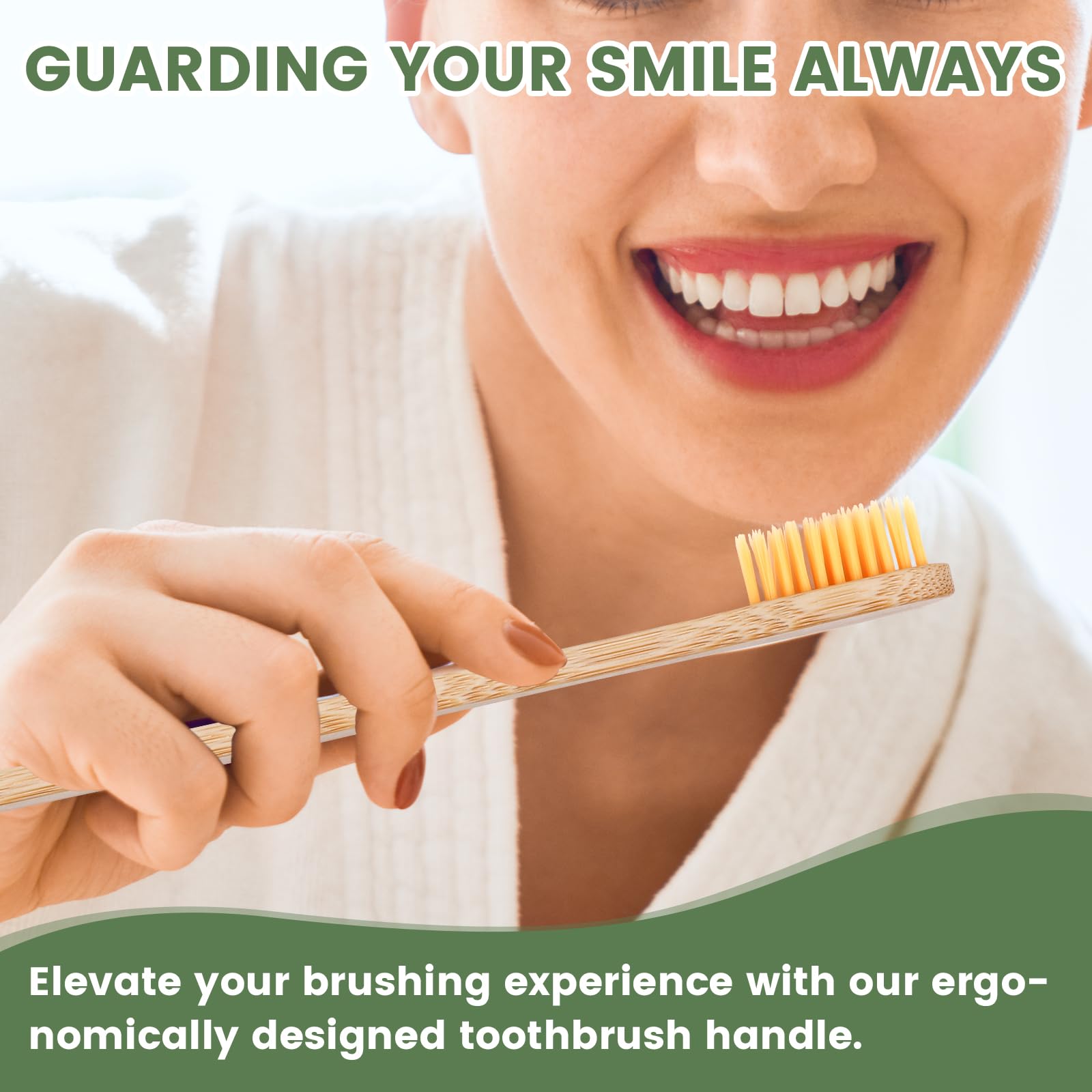 Navona bamboo toothbrushes individually wrapped in a bulk pack for convenience